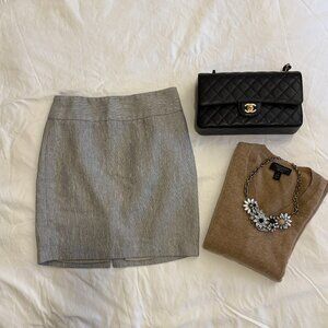 Light grey pencil skirt Size 0 with iridescent accents